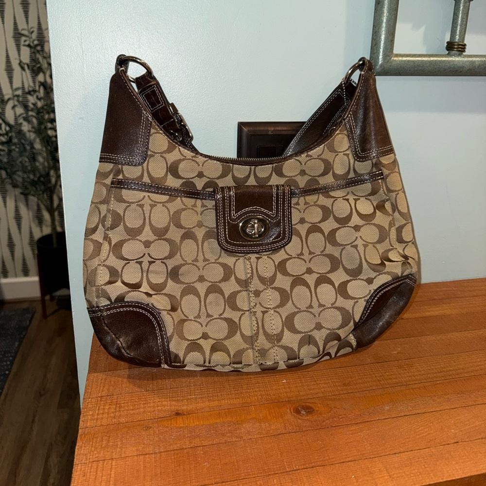 Brown Coach Leather Shoulder Bag